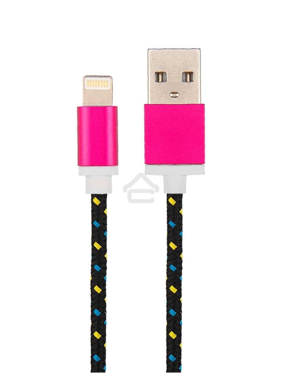 Кабель Rexant (18-4245) USB кабель для iPhone 5/6/7 моделей, шнур в тканевой оплетке, черный