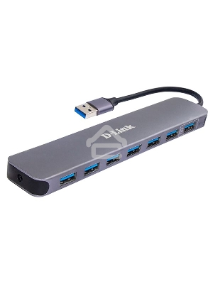 Концентратор с 7 портами USB 3.0 D-Link DUB-1370/B2A (1 порт с поддержкой режима быстрой зарядки)