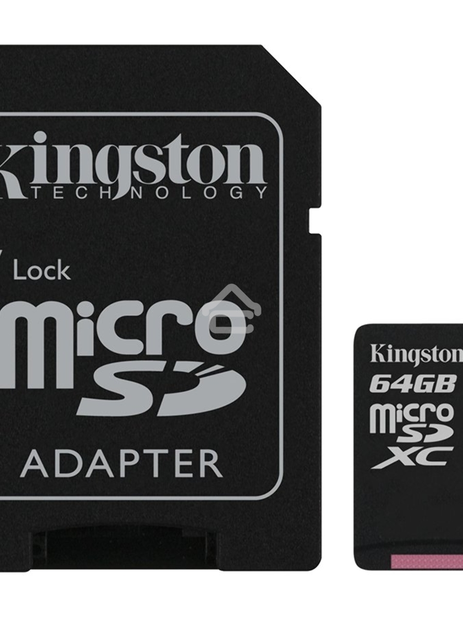 Флеш карта microSDHC 64GB microSDXC Class10 Kingston <SDCS2/64GB> Class10 UHS-I Canvas Select up to 100MB/s с адапт.