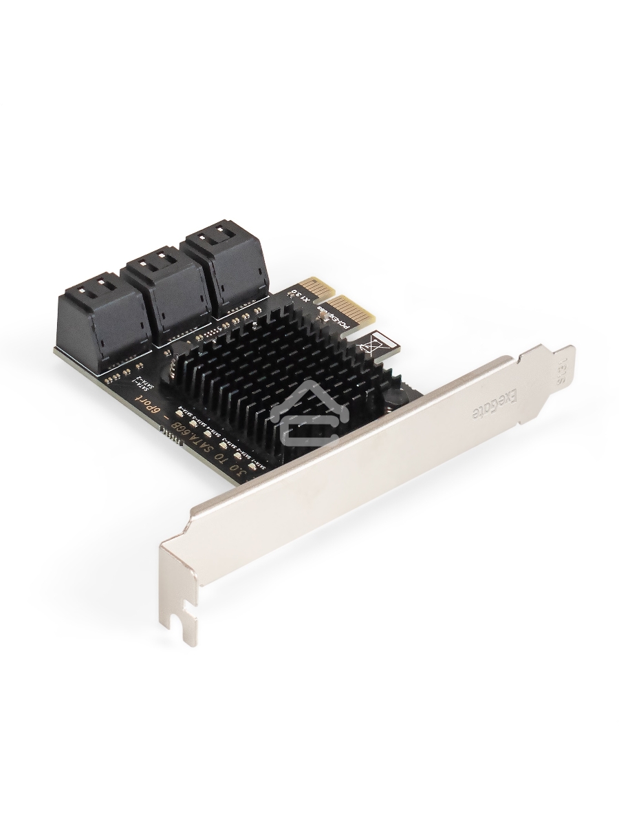 Контроллер ExeGate EXE-516 (PCI-E x4 v3.0, SATA3 6Gb/s, 6 int, ASMedia Chipset ASM1166)