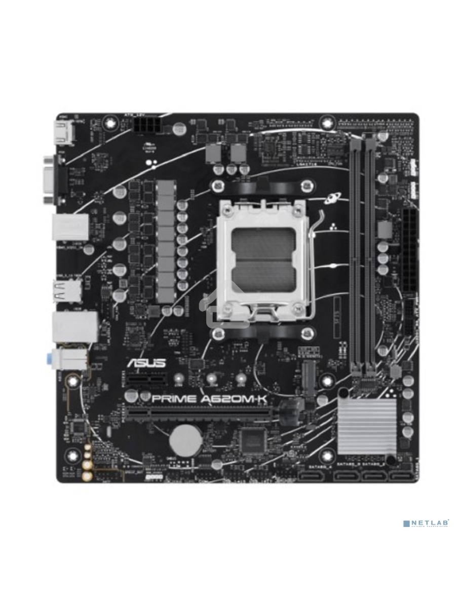 Материнская плата ASUS PRIME A620M-K, AM5, AMD A620, 2xDDR5, 4xSATA, 1xM.2, 1xPCI-E 4.0 x16, 1xPCI-E x1, 1xHDMI, 1xVGA, 1x 1Gb LAN, 4xUSB-A 3.2 Gen 1, 2xUSB-A 2.0, 3x3.5 мм, 7.1, Micro-ATX