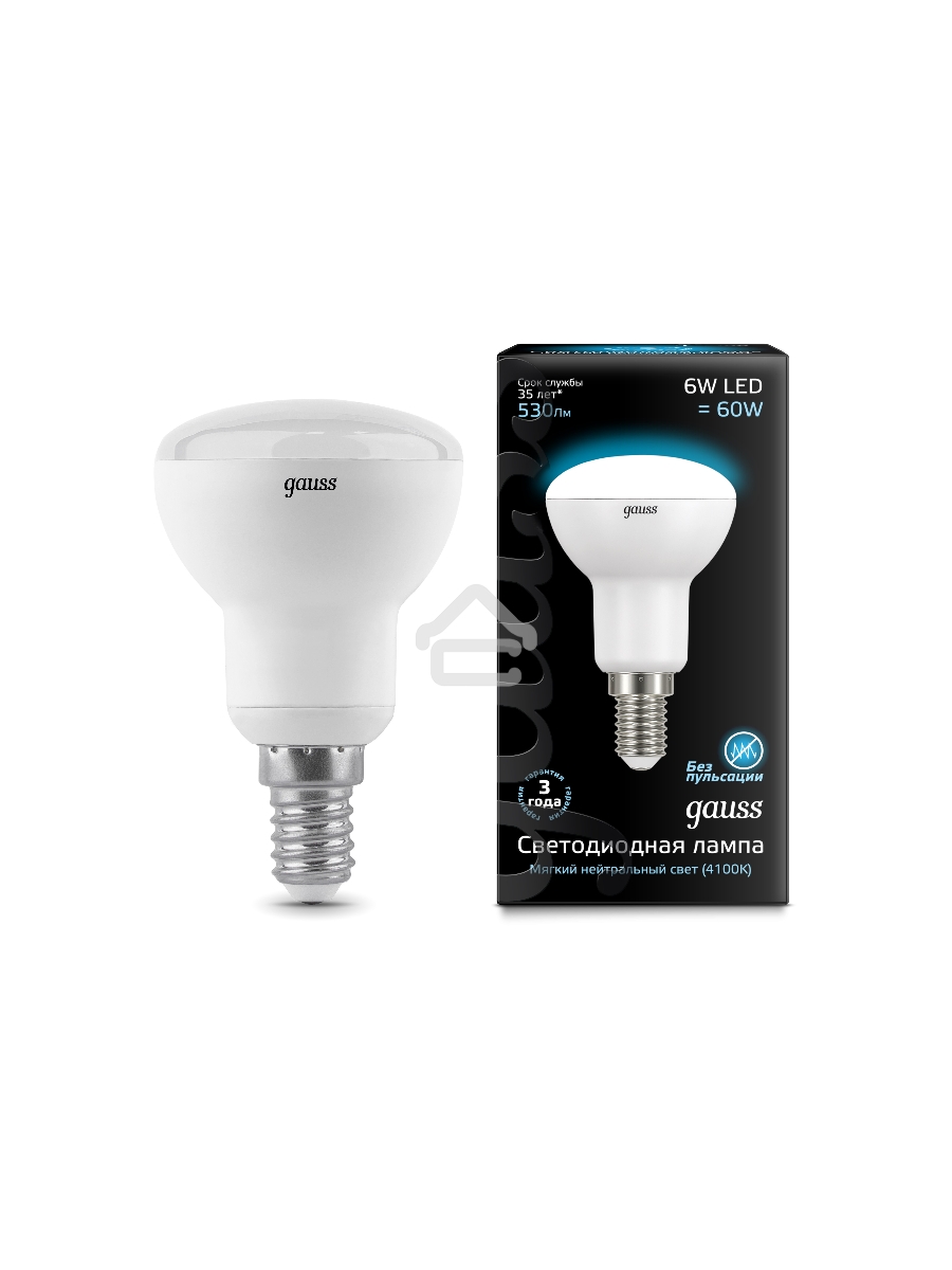 Лампа светодиодная GAUSS 106001206LED Reflector R50 E14 6W 4100K