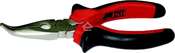 Длинногубцы Matrix 17420 NICKEL 160 мм, изогнутые никелированные, двухкомпонентные рукоятки