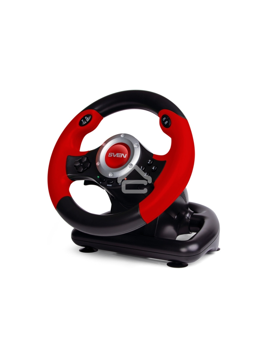 Руль SVEN GC-W300 (педали, вибро, лепестки, D-pad, 10 кл, резин. вставки, PC, цифр. и аналог.