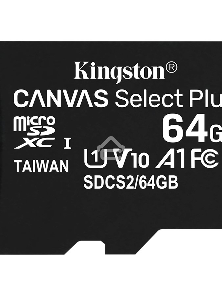 Флеш карта microSDHC 64GB microSDXC Class10 Kingston <SDCS2/64GBSP> Class10 UHS-I Canvas Select up to 100MB/s