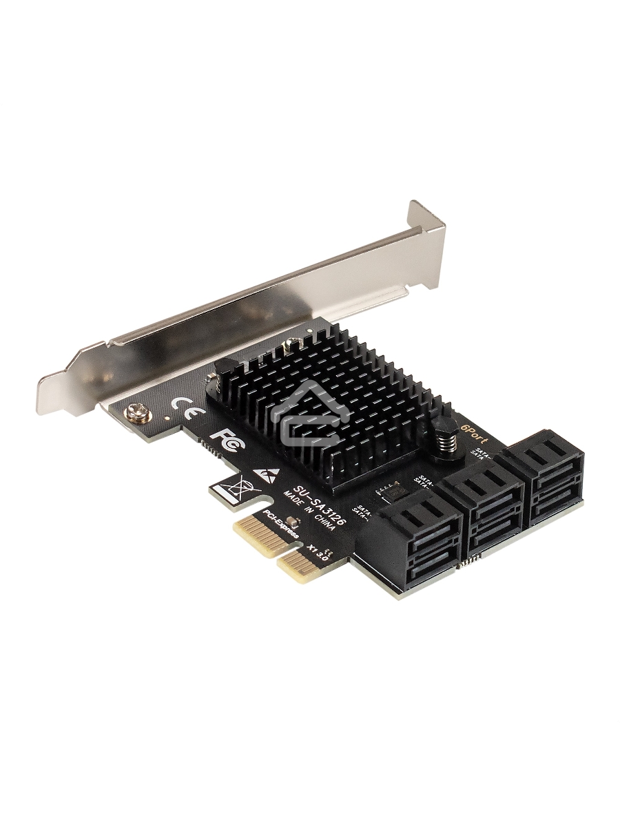 Контроллер ExeGate EXE-516 (PCI-E x4 v3.0, SATA3 6Gb/s, 6 int, ASMedia Chipset ASM1166)