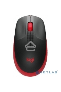 Мышь беспроводная Logitech M190 черный/красный, 1000 dpi, радиоканал, USB, кнопки - 3