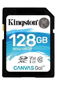 Карта памяти Kingston 128GB SDXC Canvas Go Plus 170R C10 UHS-I U3 V30 EAN: 740617301458