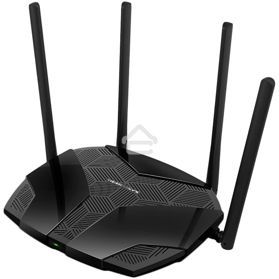 Двухдиапазонный роутер MERCUSYS AX3000 Wi-Fi 6, до 574 Мбит/с на 2,4 ГГц + до 2402 Мбит/с на 5 ГГц,4 фиксированные внешние антенны, 3 гигабитных порта LAN, 1 гигабитный порт WAN