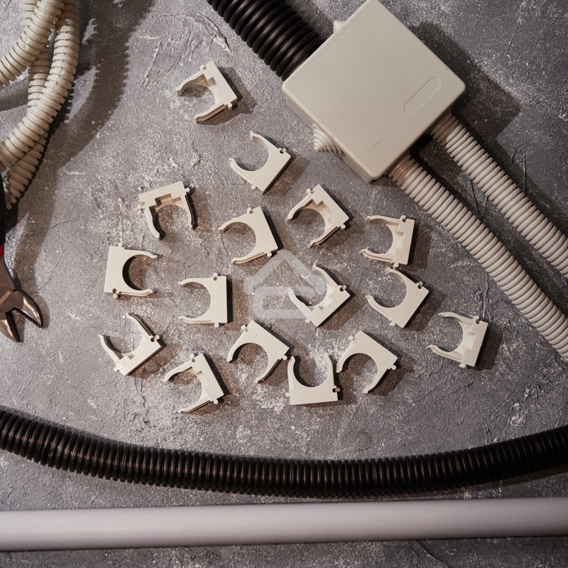 Крепеж-клипса для монтажного пистолета Rexant Ø 25 мм, серая (50 шт/уп)