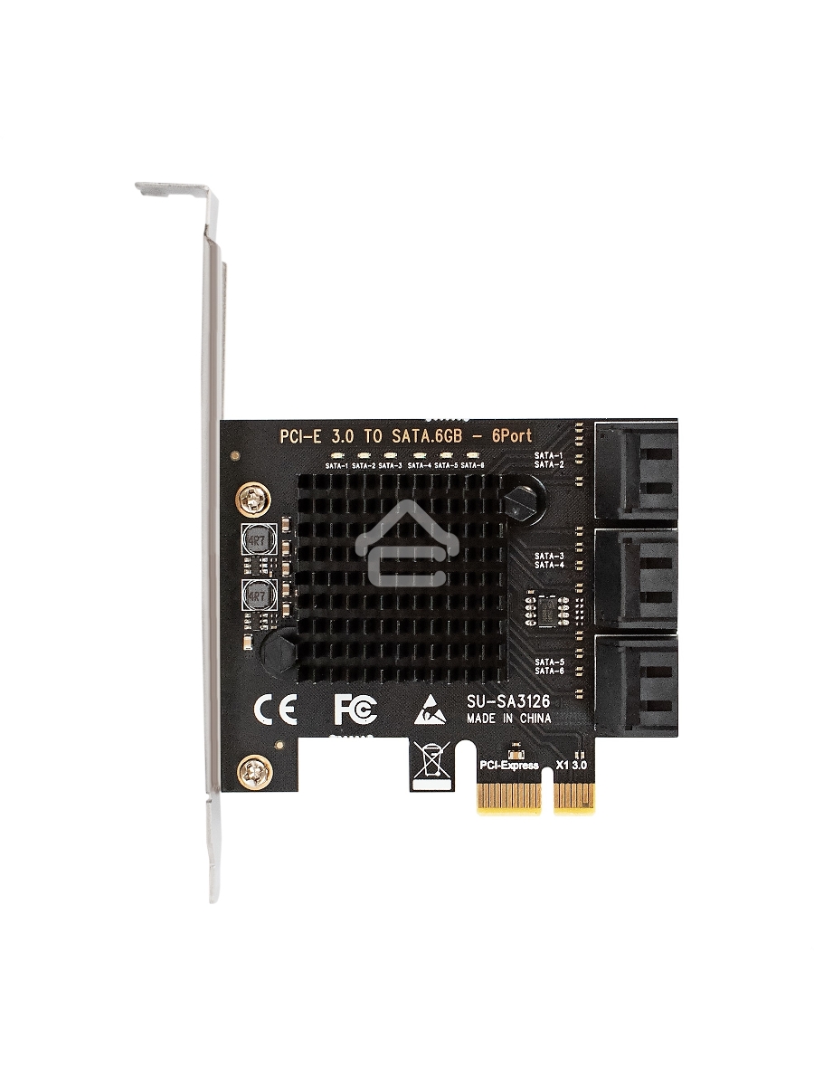 Контроллер ExeGate EXE-516 (PCI-E x4 v3.0, SATA3 6Gb/s, 6 int, ASMedia Chipset ASM1166)