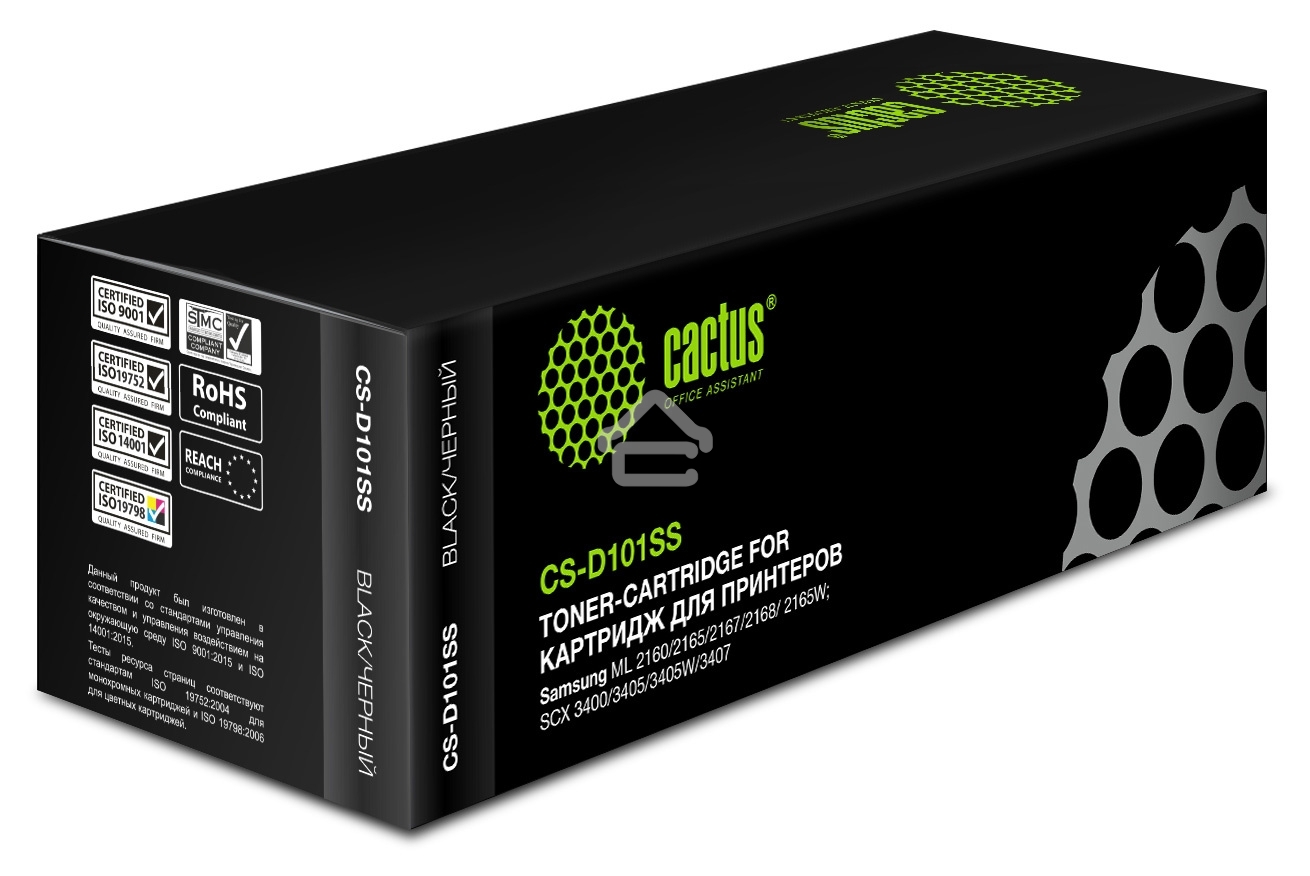 Картридж лазерный Cactus CS-D101SS черный (1500 стр.) для Samsung ML-2160/2165/2167/2168/SCX-3400/3405