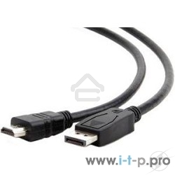 Кабель DisplayPort-HDMI Gembird/Cablexpert 1,8м, 20M/19M, черный, экран, пакет (CC-DP-HDMI-6)