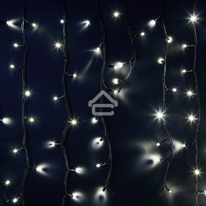 Гирлянда Neon-night Айсикл (бахрома) светодиодный, 6,0 х 1,5 м, черный провод 