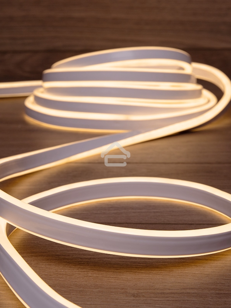 Гибкий неон LED SMD 8х16 мм, двухсторонний, теплый  белый, 120 LED/м, 5 м