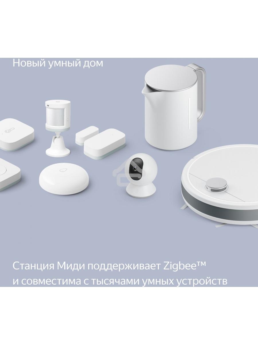 Умная колонка Яндекс Станция Миди, ZigBee, 24Вт, с голосовым ассистентом Алиса на YaGPT, малиновый