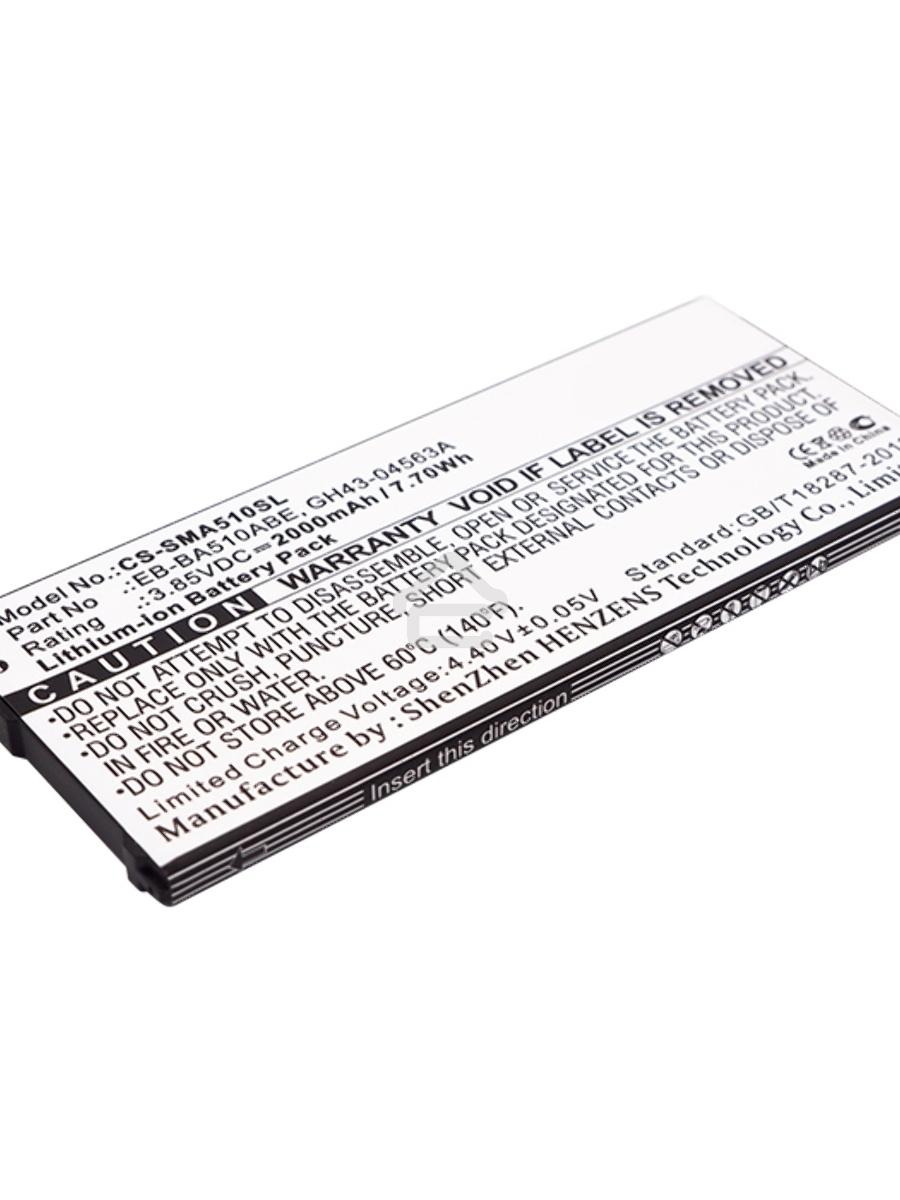 Аккумулятор CameronSinoCS-SMA510SL EB-BA510ABE для Samsung Galaxy A5 (2016) SM-A5103.85V / 2000mAh / 7.70Wh
