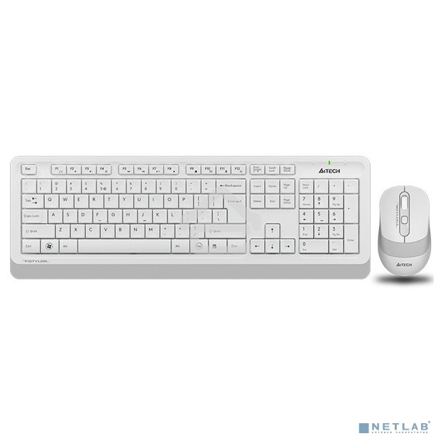 Клавиатура + мышь A4 Fstyler FG1010 клав:белый/серый мышь:белый/серый USB беспроводная Multimedia