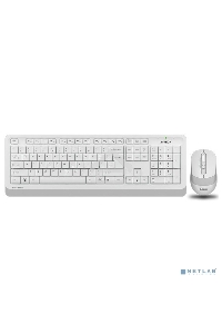 Клавиатура + мышь A4 Fstyler FG1010 клав:белый/серый мышь:белый/серый USB беспроводная Multimedia