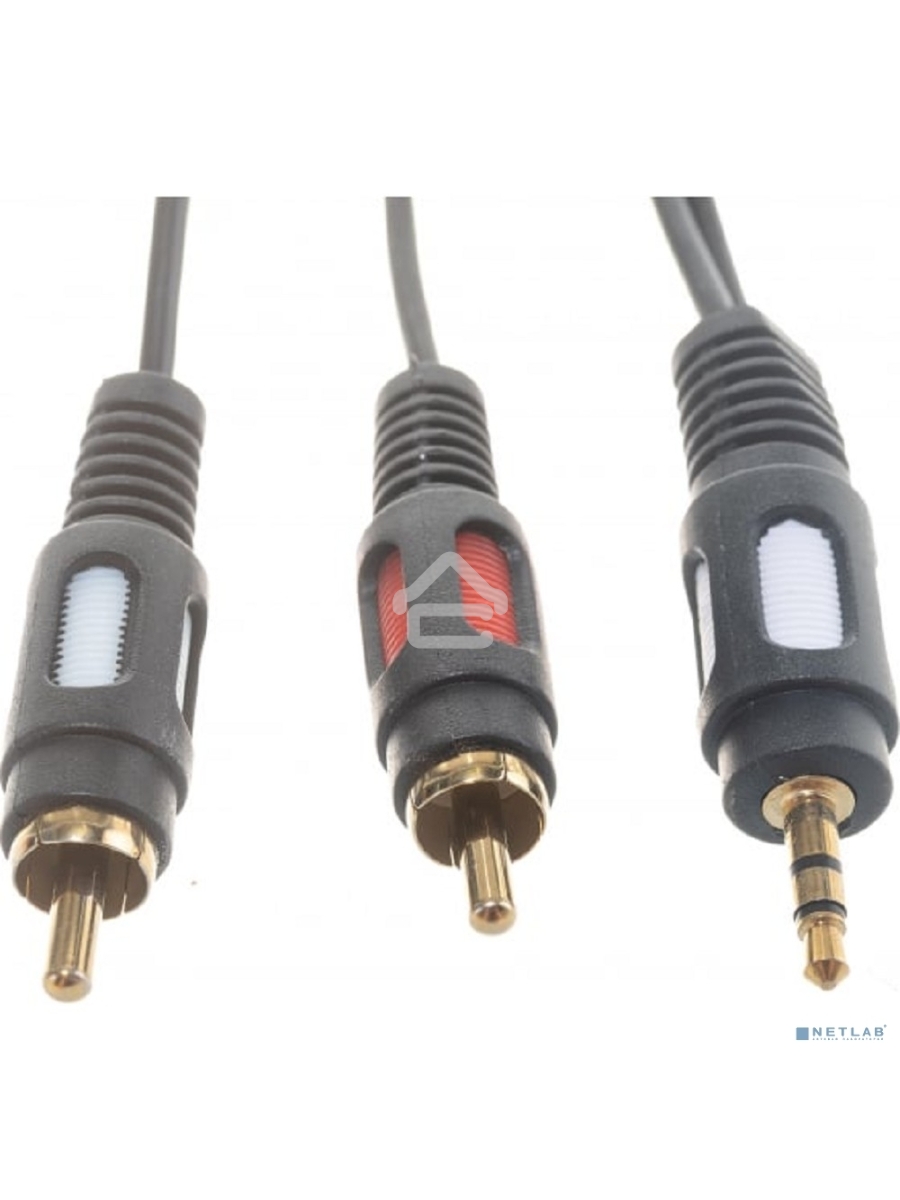 Шнур Стерео 3,5 мм - 2 RCA, длина 3 мeтра (GOLD) Rexant