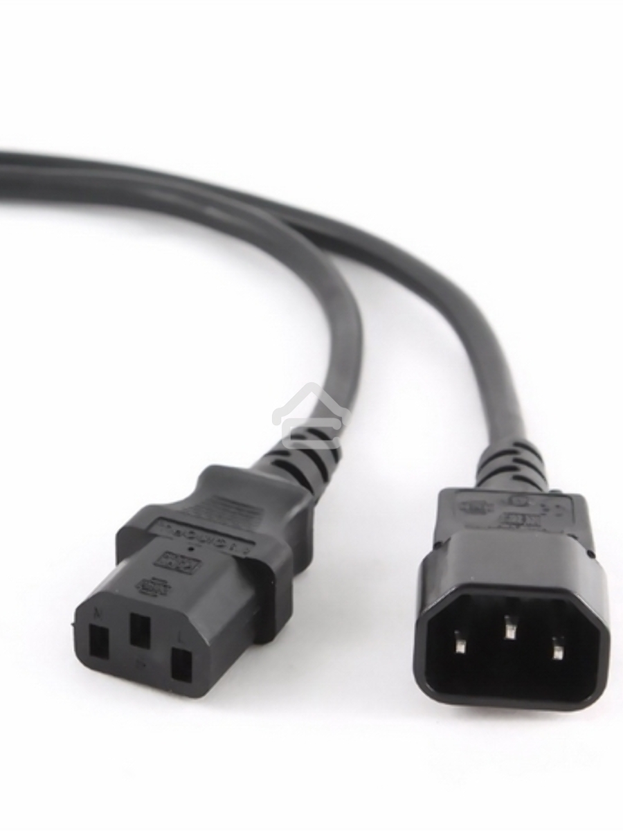 Кабель питания сист.блок-монитор Cablexpert PC-189-10, 3.0м, C13-C14, 6А, черный, с заземлением