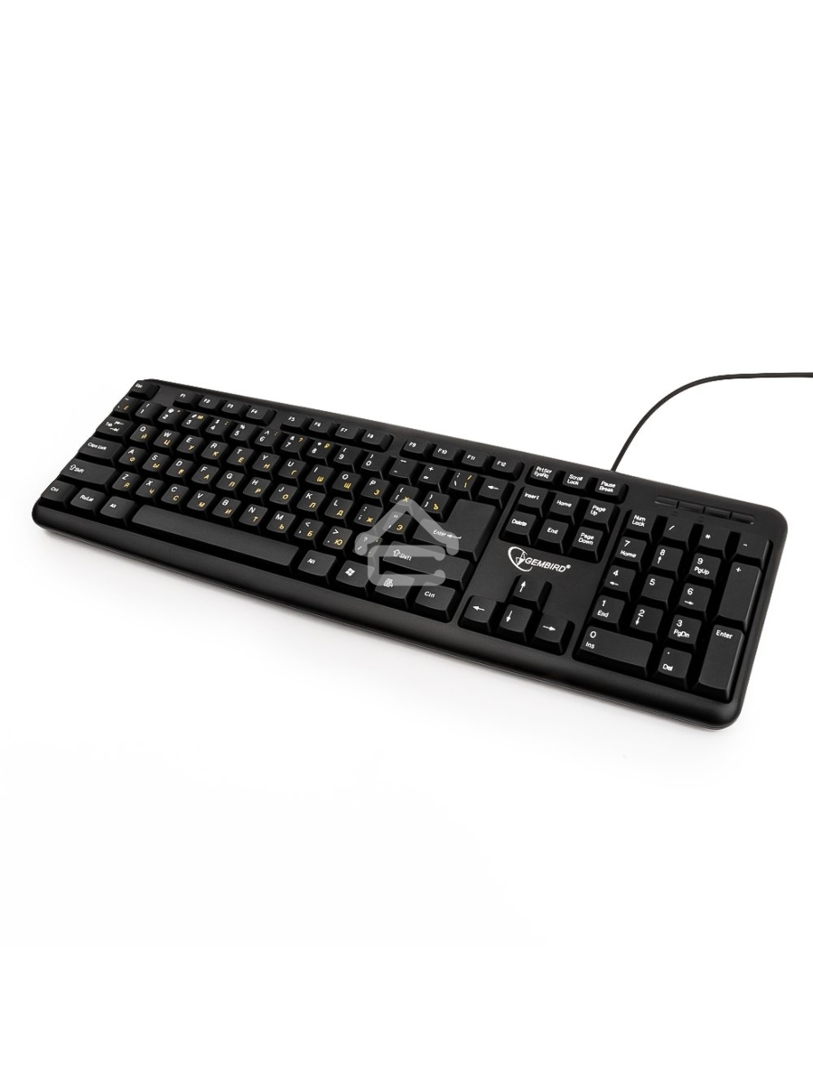 Клавиатура Gembird KB-8320U-Ru_Lat-BL, черный, USB, кнопка переключения RU/LAT,104 клавиши