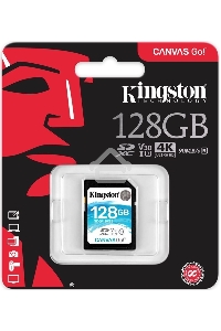 Карта памяти Kingston 128GB SDXC Canvas Go Plus 170R C10 UHS-I U3 V30 EAN: 740617301458