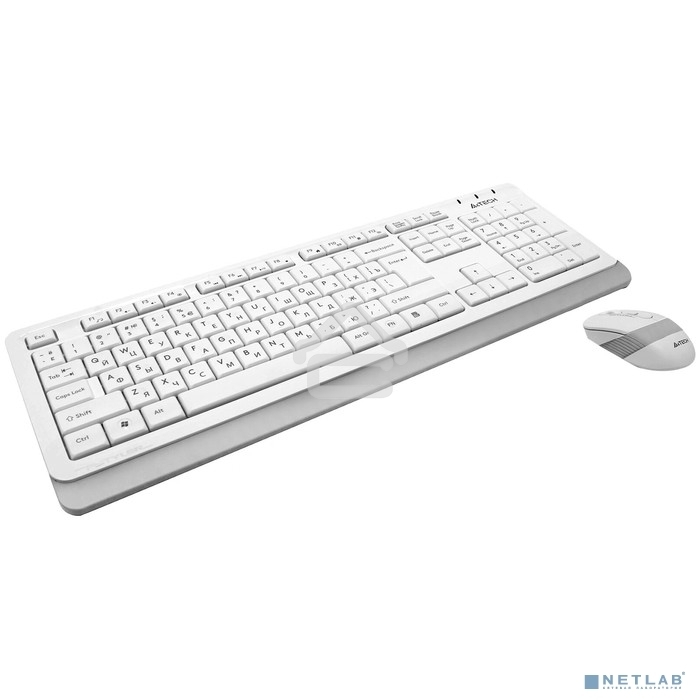 Клавиатура + мышь A4 Fstyler FG1010 клав:белый/серый мышь:белый/серый USB беспроводная Multimedia