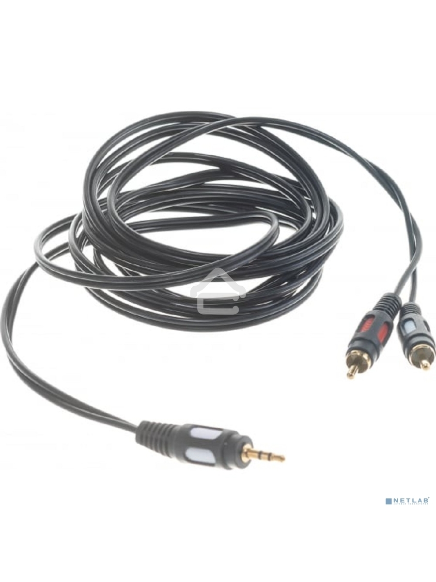 Шнур Стерео 3,5 мм - 2 RCA, длина 3 мeтра (GOLD) Rexant