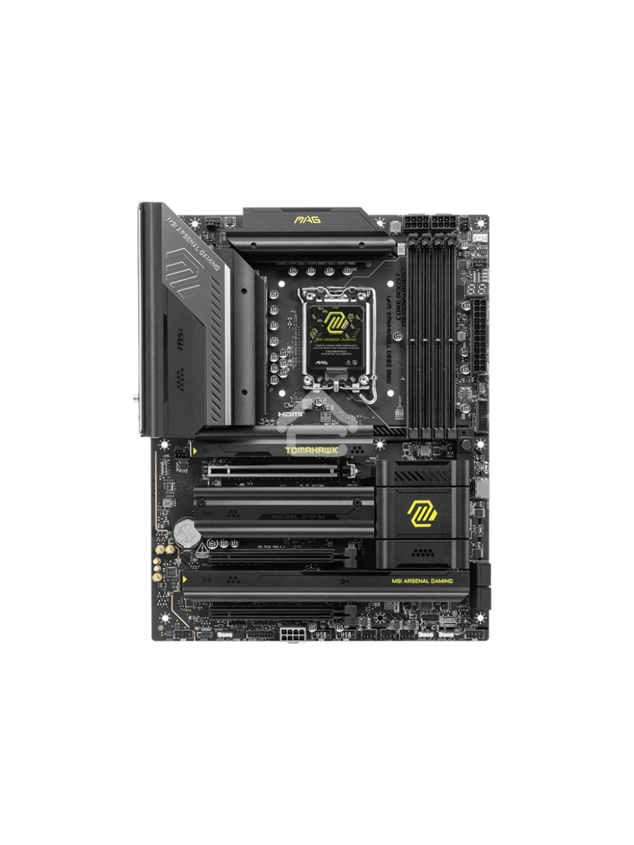 Материнская плата MSI MAG Z890 TOMAHAWK WIFI, LGA 1851, Intel Z890, 4xDDR5, 4xSATA, 4xM.2, 1xPCIe 5.0 x16, 2xPCIe 4.0 x4, 1xHDMI, 2xUSB-C Thunderbolt 4, 1xUSB-C 3.2 Gen 2, 3xUSB-A 3.2 Gen 2, 4xUSB-A 3.2 Gen 1, 1x 5Gb LAN, 2x3.5 мм, 7.1, ATX