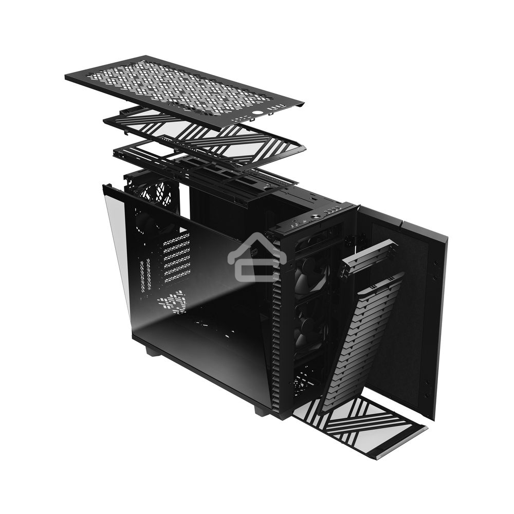 Корпус Fractal Design DEFINE 7 BLACK - DARK TG / mid tower / E-ATX / dark tint tempered glass / 3x140mm fans inc. / FD-C-DEF7A-03