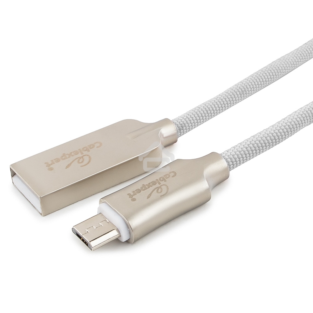 Кабель USB2.0 Cablexpert CC-P-mUSB02W-1.8M, AM/microB, серия Platinum, длина 1.8м, белый, блистер