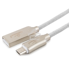 Кабель USB2.0 Cablexpert CC-P-mUSB02W-1.8M, AM/microB, серия Platinum, длина 1.8м, белый, блистер