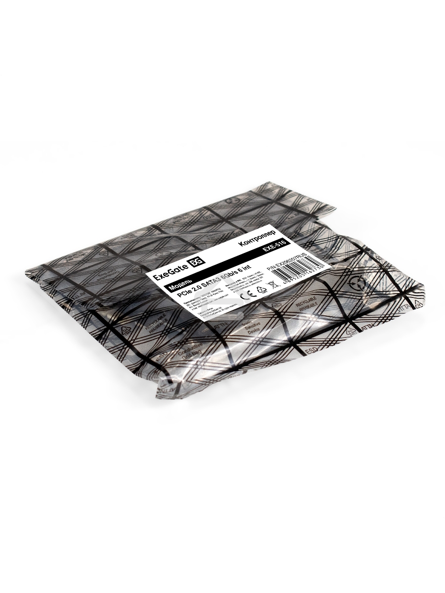Контроллер ExeGate EXE-516 (PCI-E x4 v3.0, SATA3 6Gb/s, 6 int, ASMedia Chipset ASM1166)