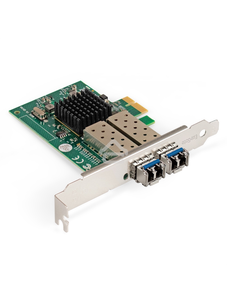 Комплект: Сетевой адаптер SFP ExeGate EXE-82576-F2 + 2xТрансивер Single-Mode до 20км ExeGate EXT-1G-SM1310-LC2-20KM (EX296229RUS: PCI-E x1 v2.0, порты 2x SFP (10/100/1000Mb/s), Gigabit Server NIC Intel Chipset 82576-F2 + 2xEX298328RUS: Tx:1310/Rx:1310 нм,