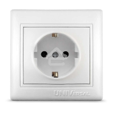 Розетка 1-м СП Севиль 16А с заземл. бел. UNIVersal С0028