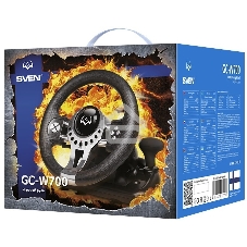Руль SVEN GC-W700 (педали, вибро, скоба, лепестки, АКПП, D-pad, 12 кл, резин. вставки, PC/Xinput)