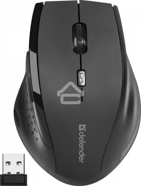 Мышь беспроводная Defender Accura MM-365 черный, 1600 dpi, радиоканал, USB, кнопки - 6