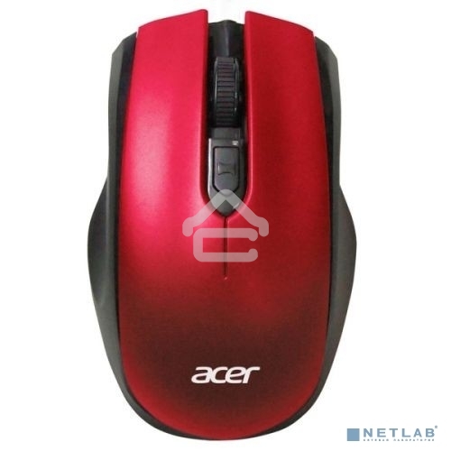 Мышь беспроводная Acer OMR032 черный/красный, 1600 dpi, радиоканал, USB, кнопки - 4