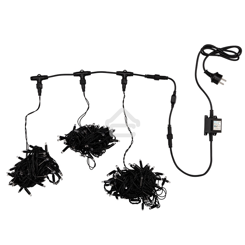 Гирлянда Neon-night LED ClipLight 24V, 3 нити по 10 метров, цвет диодов теплый белый