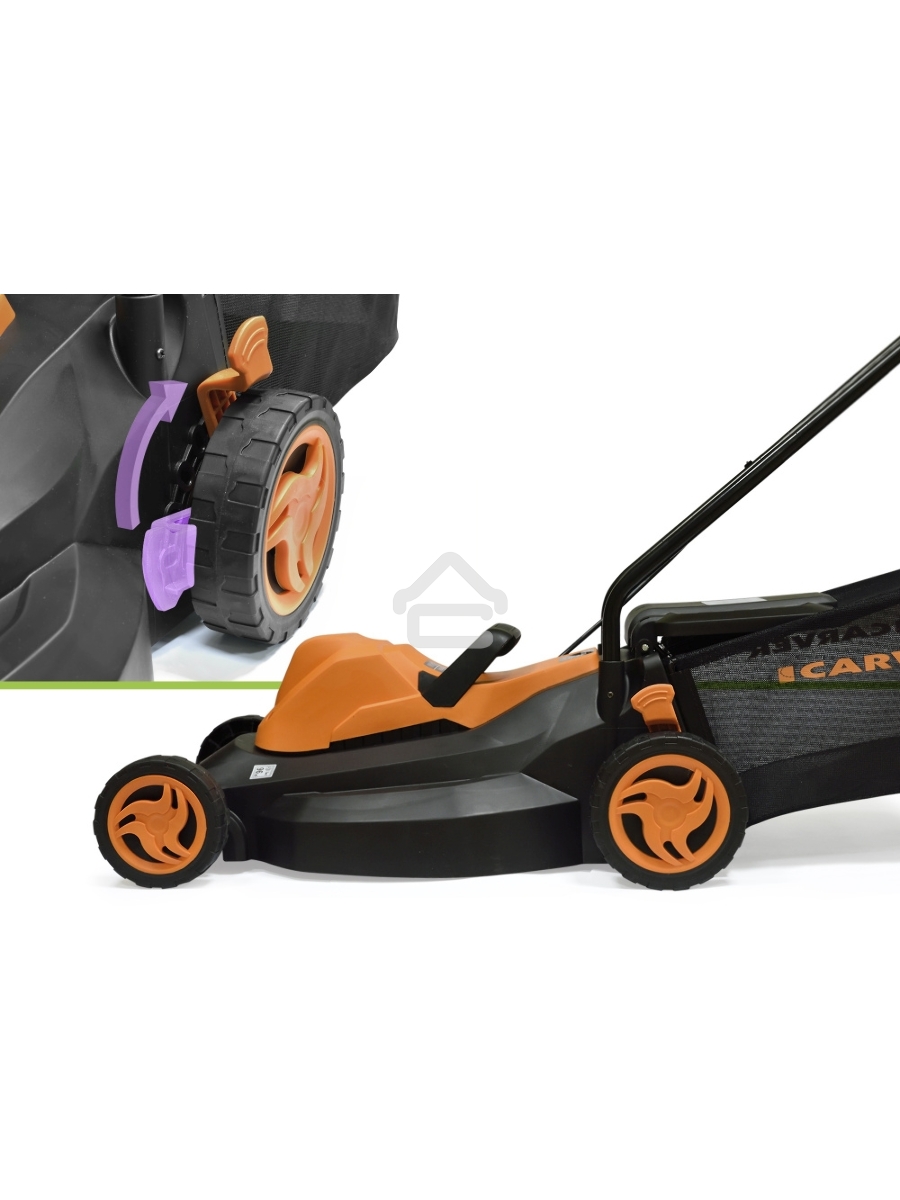 Газонокосилка CARVER LME-1437 эл. 1400Вт ширина 37см рег.высоты травосборник 35л