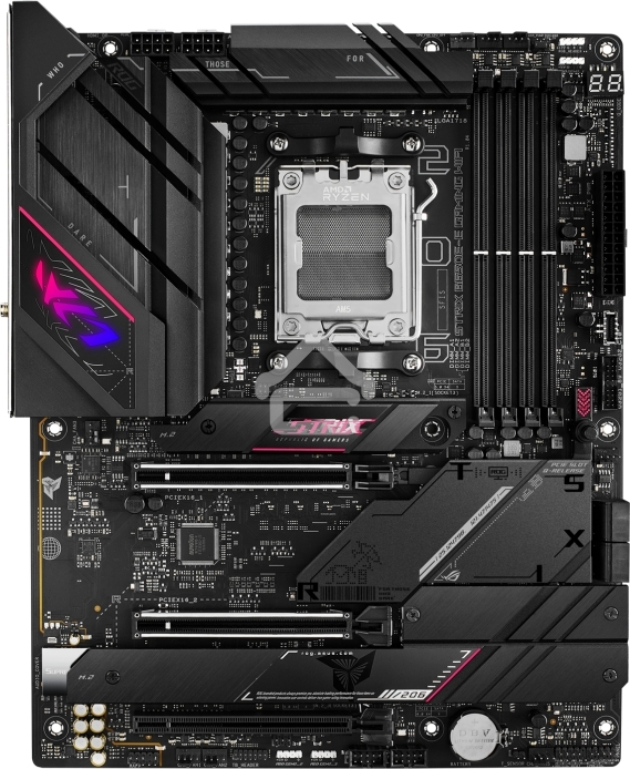 Материнская плата ASUS ROG STRIX B650E-E GAMING WIFI, AM5, AMD B650, 4xDDR5, 4xSATA, 4xM.2, 1xPCI-E 4.0 x4, 1xPCI-E 5.0 x8, 1xPCI-E 5.0 x16, 1xDP, 1xHDMI, 1x 2.5Gb LAN, 4xUSB-A 3.2 Gen 2, 6xUSB-A 3.2 Gen 2, 1xUSB-C 3.2 Gen 2, 1xUSB-C 3.2 Gen 2x2, 5x3.5 мм