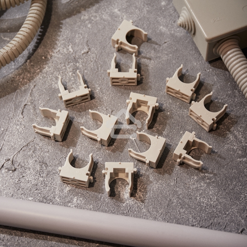 Крепеж-клипса для монтажного пистолета Rexant Ø 20 мм, серая (100 шт/уп)