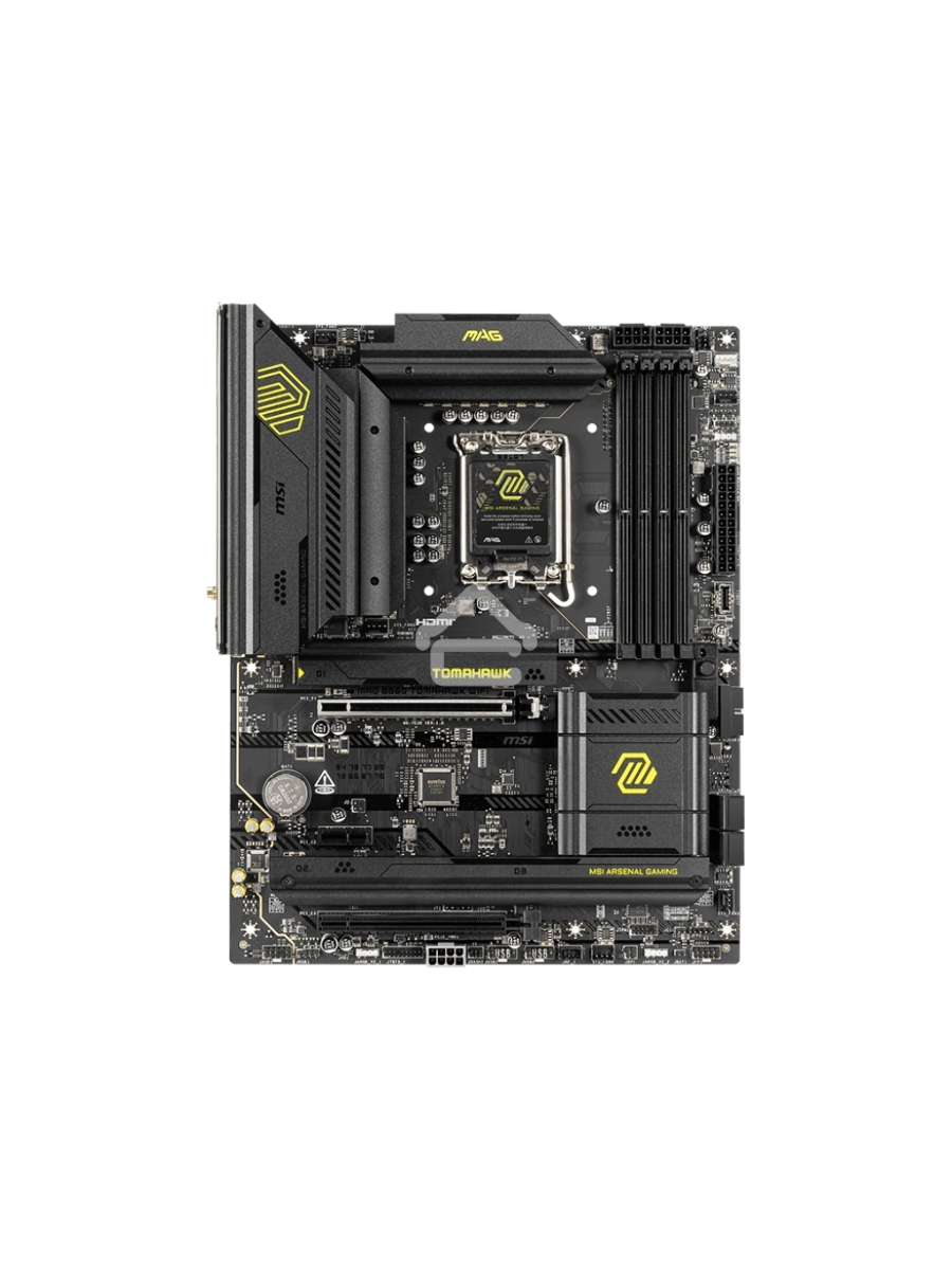 Материнская плата MSI MAG B860 TOMAHAWK WIFI, LGA 1851, Intel B860, 4xDDR5, 4xSATA, 3xM.2, 1xPCIe 4.0 x4, 1xPCIe 5.0 x16, 1xDP, 1xHDMI, 1xUSB-C, 1x 5Gb LAN, 4xUSB-A 2.0, 4xUSB-A 3.2 Gen 2, 7.1, 2x3.5 мм, TOSLINK, ATX