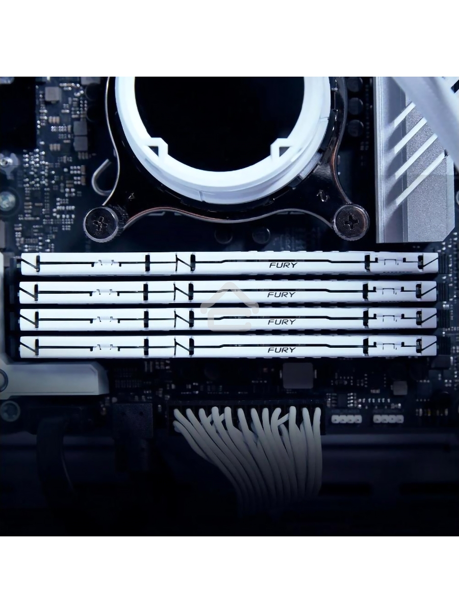 Оперативная память Kingston Fury Beast, DDR5, 32GB (1x32GB), 5200MHz, CL40, DIMM, радиатор, белый