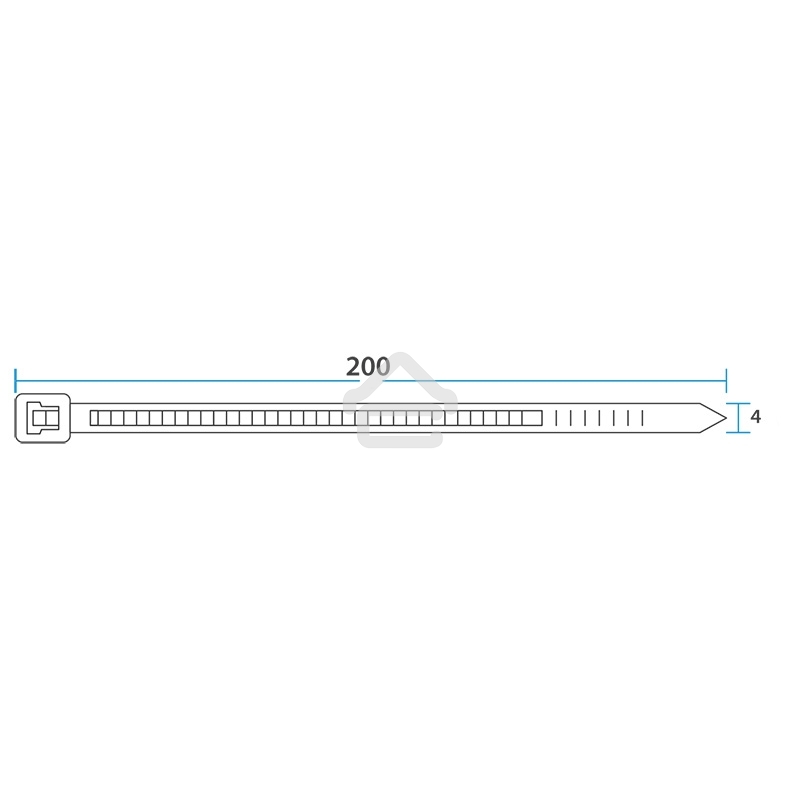 Хомут-стяжка кабельная нейлоновая Rexant 200 x 3,6 мм, белая, упаковка 100 шт.