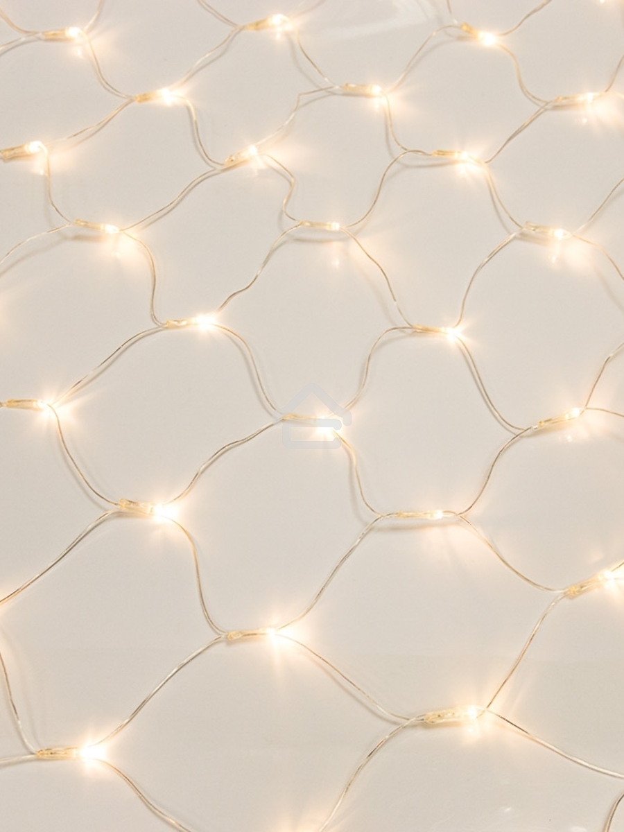 Гирлянда «Сеть» 1,5х1,5 м, прозрачный ПВХ, 96 LED теплый белый