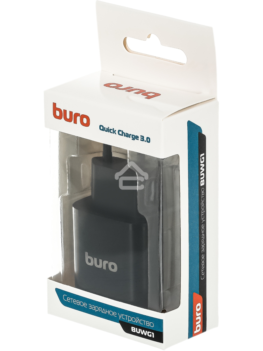 Сетевое зарядное устройство Buro BUWG1 3A QC черный