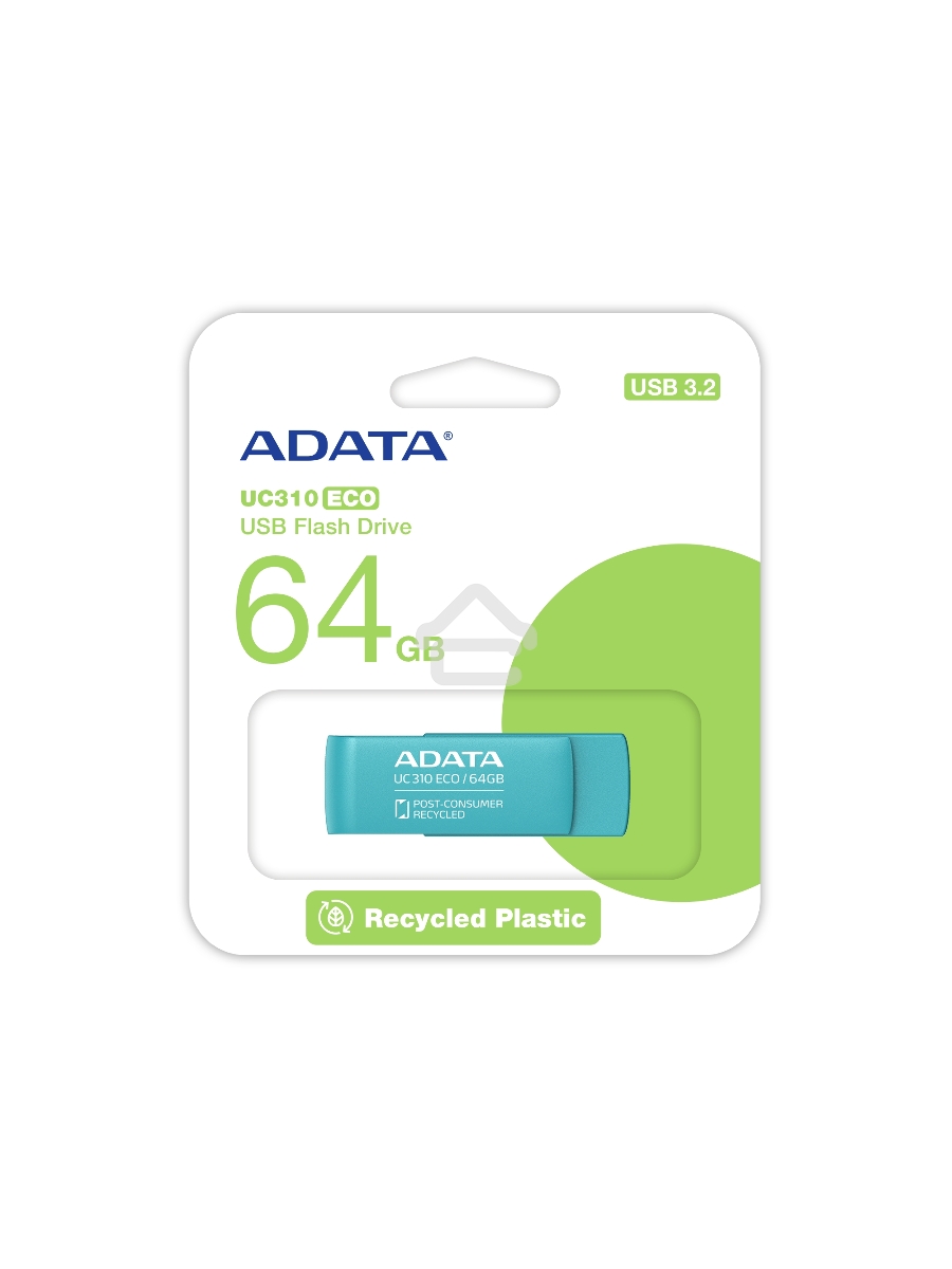 Флеш диск ADATA USB3 64GB GREEN UC310E-64G-RGN