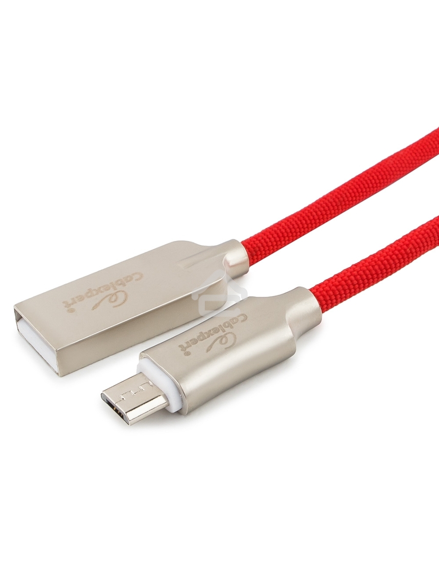 Кабель USB 2.0 Cablexpert CC-P-mUSB02R-1.8M, AM/microB, серия Platinum, длина 1.8м, красный, блистер